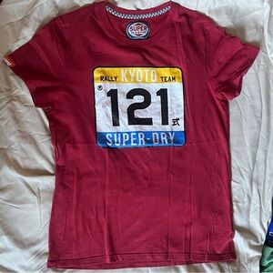 Superdry slim fit t-shirt size L 100% cotton in vintage red